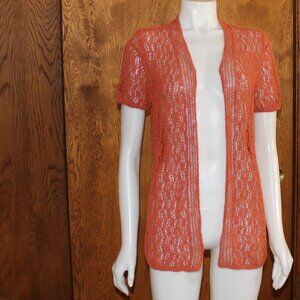 🎉HP🎉Coldwater Creek Short Sleeved Crocheted Cardigan Sweater